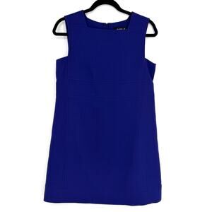 Paule Ka Paris Sheath Virgin Wool Blend Dress Lined Career Indigo Womens 40 US 8